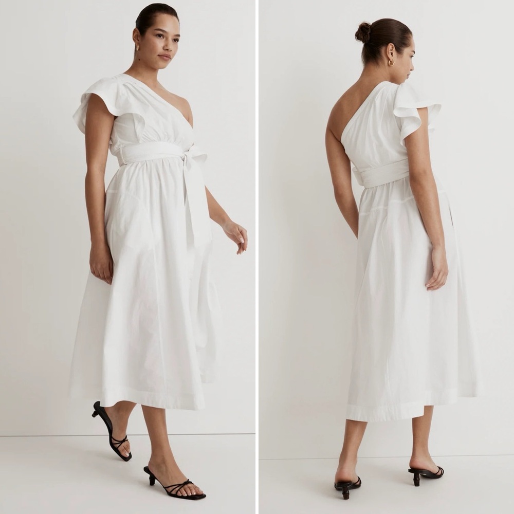Madewell Ruffled One-Shoulder Midi Dress